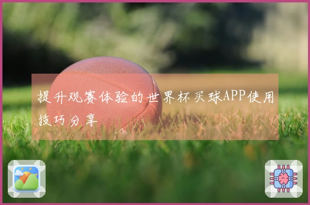 提升观赛体验的世界杯买球APP使用技巧分享